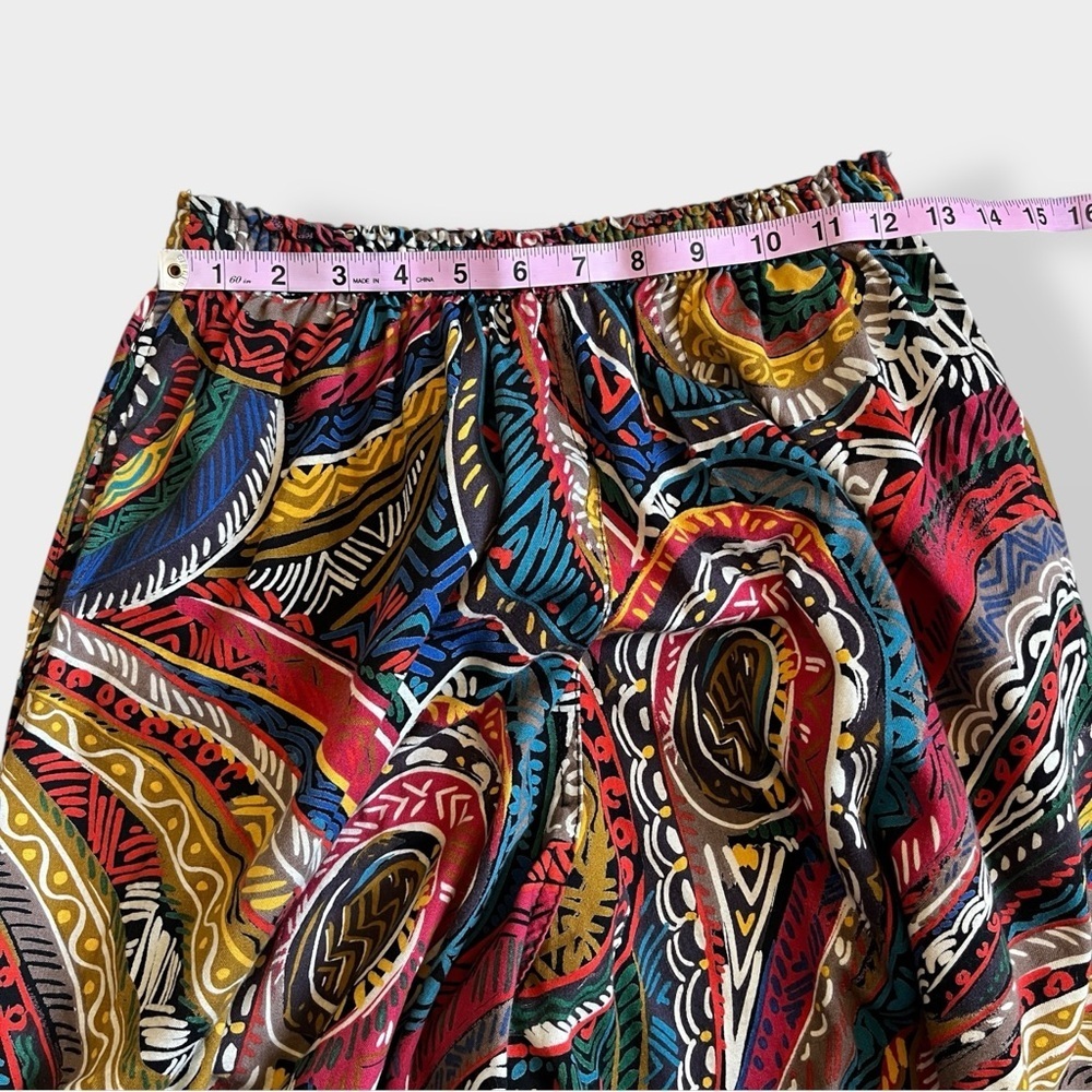 VTG 90s Gene Ewing Paisley Wide Leg Pants Artcore Streetwear Palazzo Pant Small - Picture 11 of 13